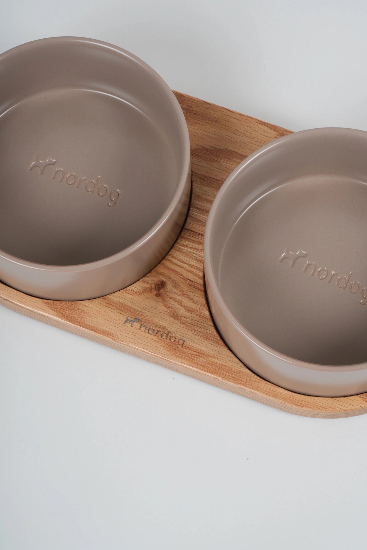 Barcelona Double Dog Bowl (Oiled Oak, Mocca)