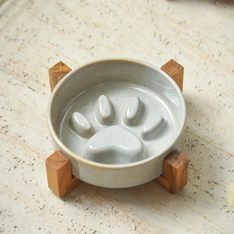 Ceramic Slow Feeder Dog Bowl
