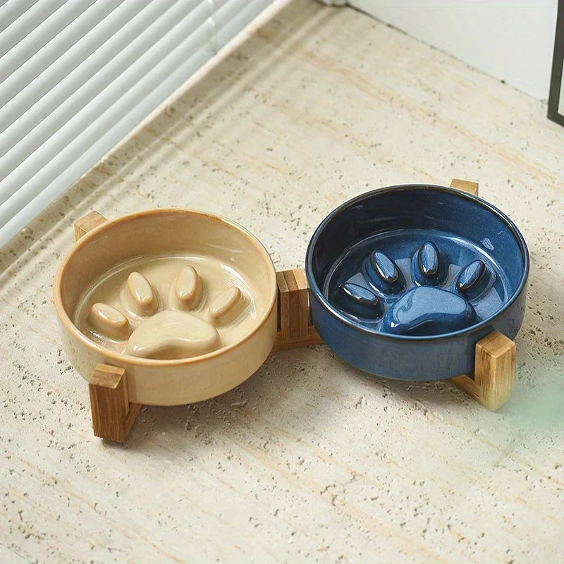 Ceramic Slow Feeder Dog Bowl