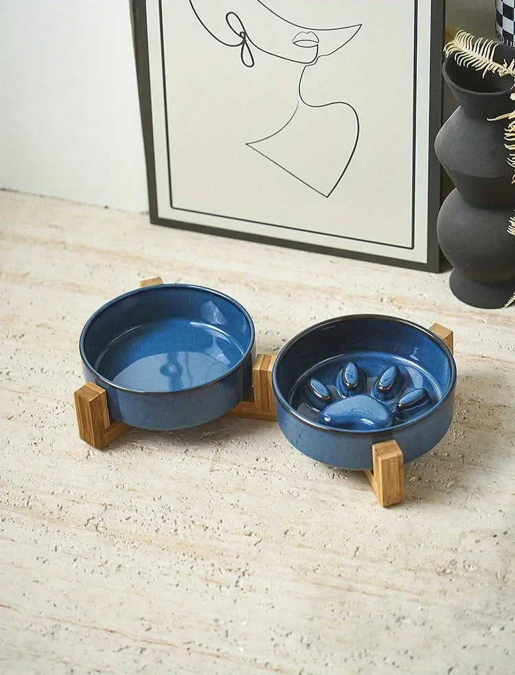 Ceramic Slow Feeder Dog Bowl