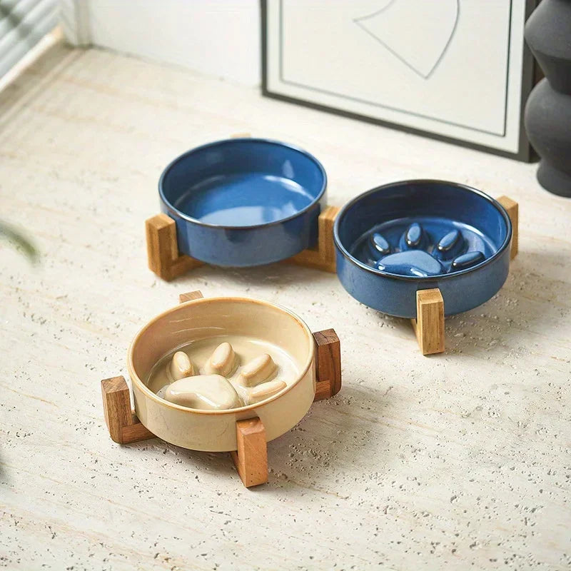 Ceramic Slow Feeder Dog Bowl