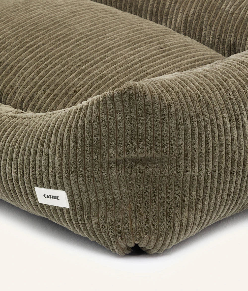 Green Corduroy Dog Bed, Snozy