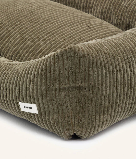 Green Corduroy Dog Bed, Snozy