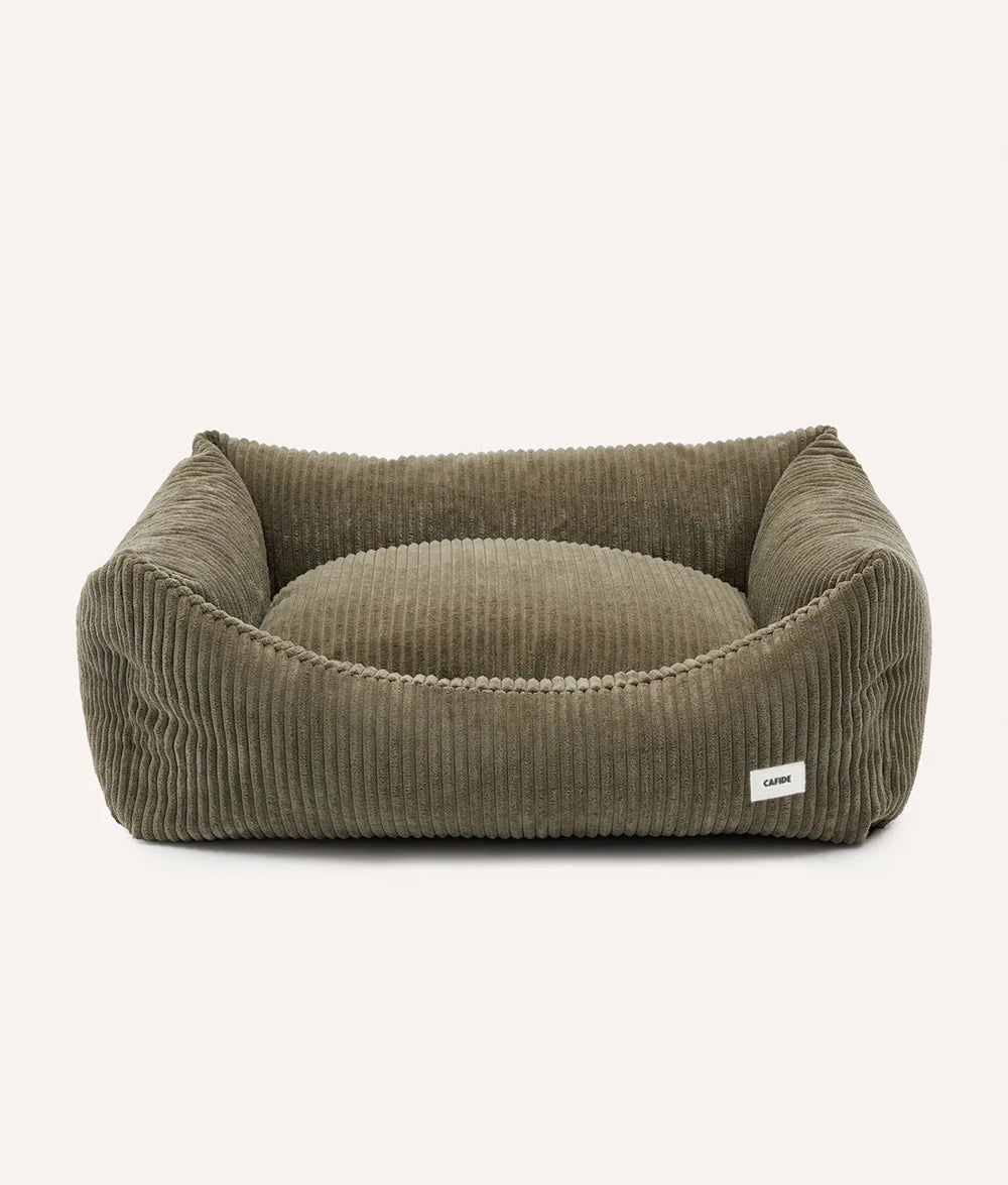 Green Corduroy Dog Bed, Snozy