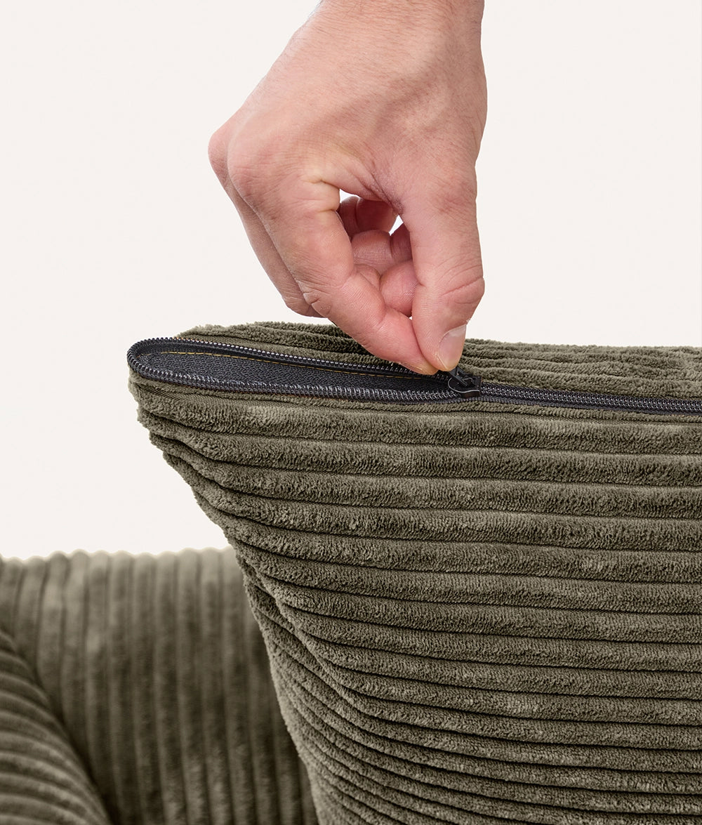 Green Corduroy Dog Bed, Snozy