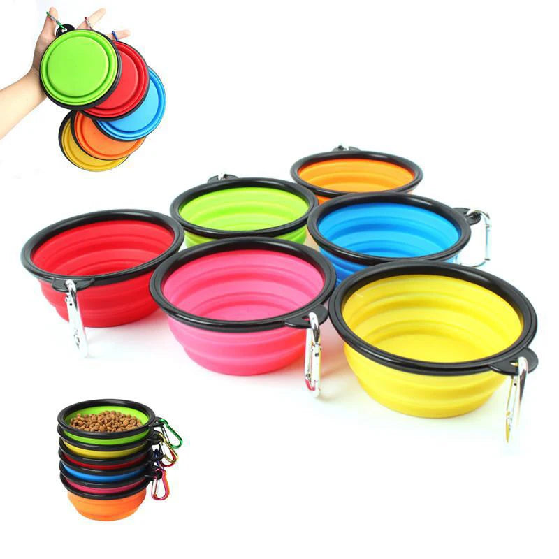 Collapsible Travel Dog Bowl with Carabiner