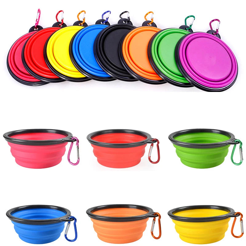 Collapsible Travel Dog Bowl with Carabiner