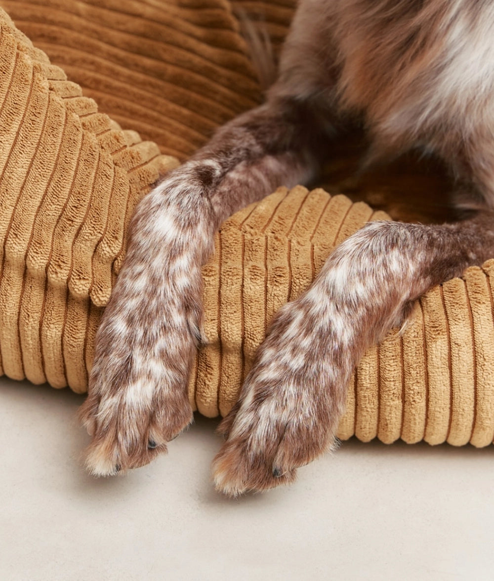 Mustard Corduroy Dog Bed, Snozy