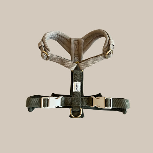 Olive Pro / Adjustable Dog Harness (Green/Beige)