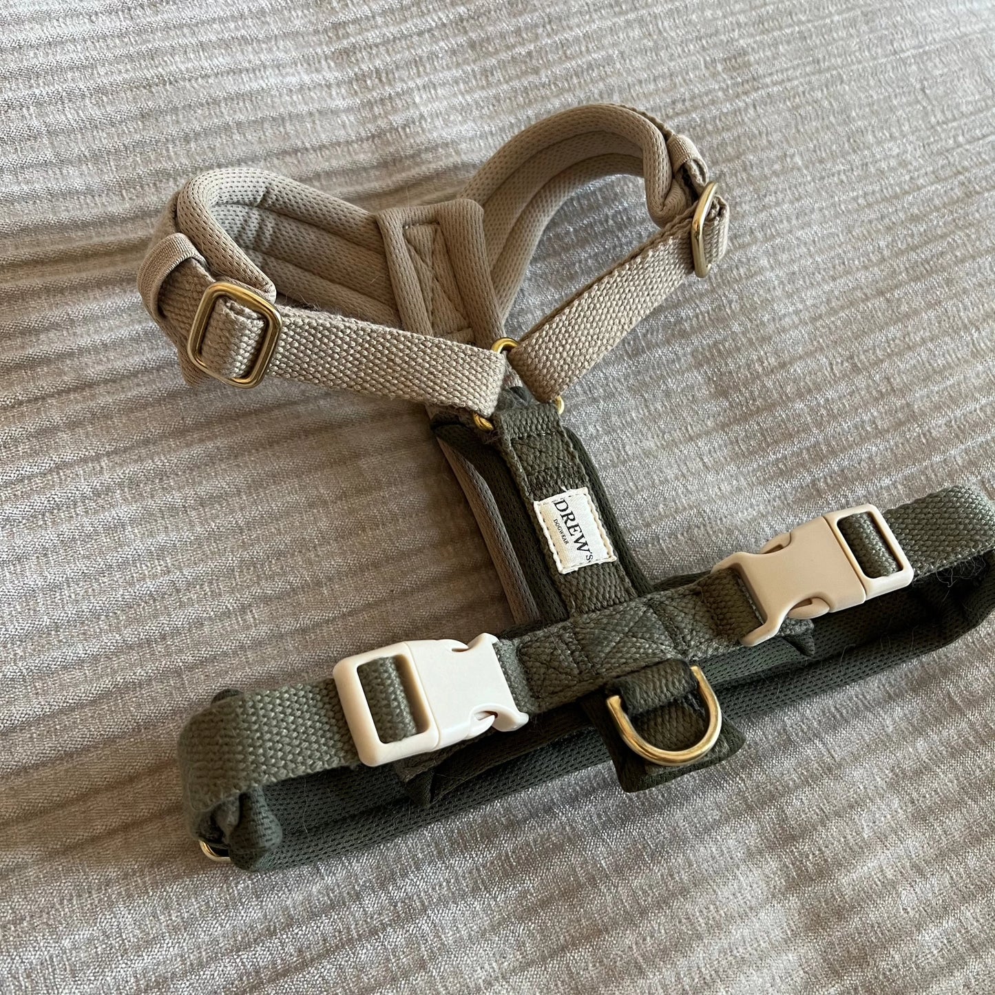 Olive Pro / Adjustable Dog Harness (Green/Beige)