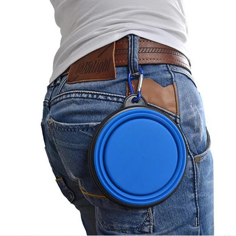 Collapsible Travel Dog Bowl with Carabiner