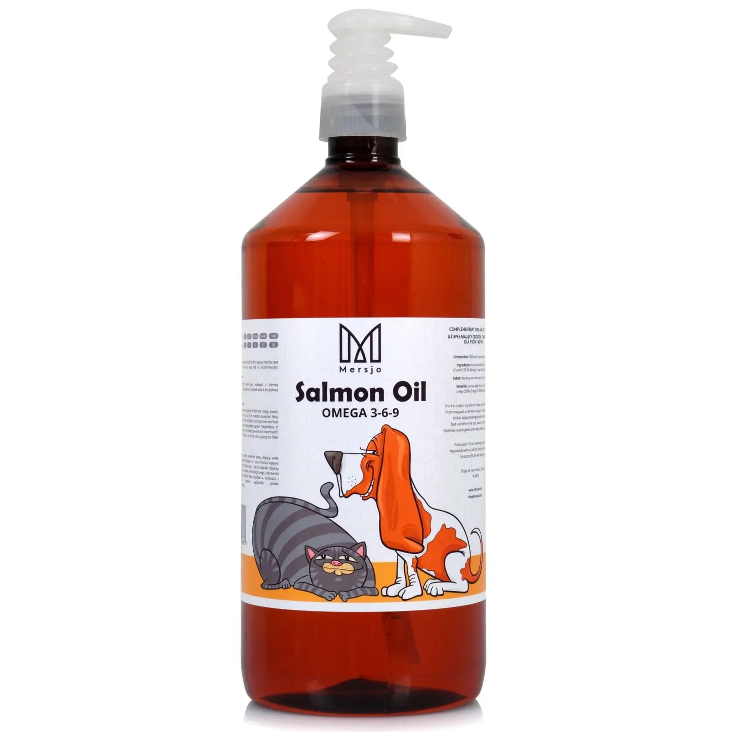 Mersjo 100% Naturlig Koldpresset Lakseolie til Hunde (1000ml)