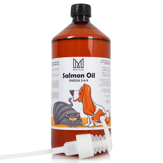 Mersjo 100% Naturlig Koldpresset Lakseolie til Hunde (1000ml)