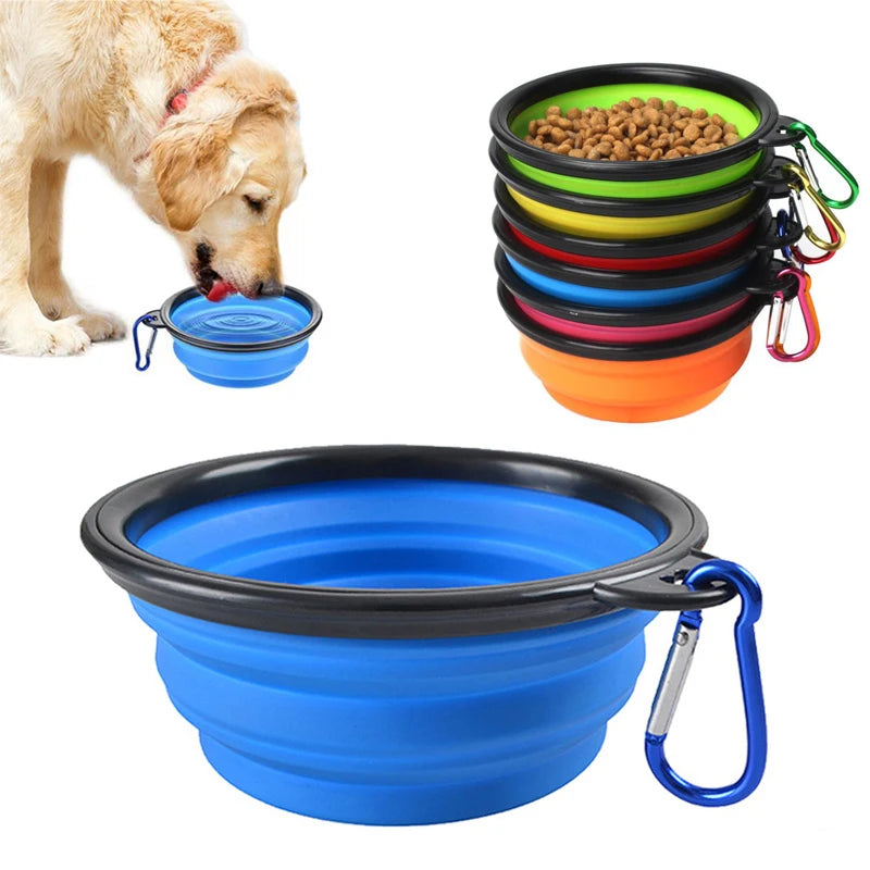 Collapsible Travel Dog Bowl with Carabiner